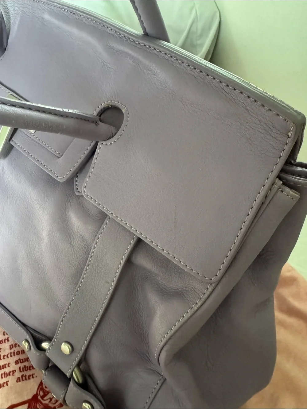 LavenderJuicy Couture B*rkin Style Leather Satchel Handbag with J Lock
